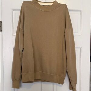 Abercrombie Men's Oversized Crewneck Sweatshirt - Tan